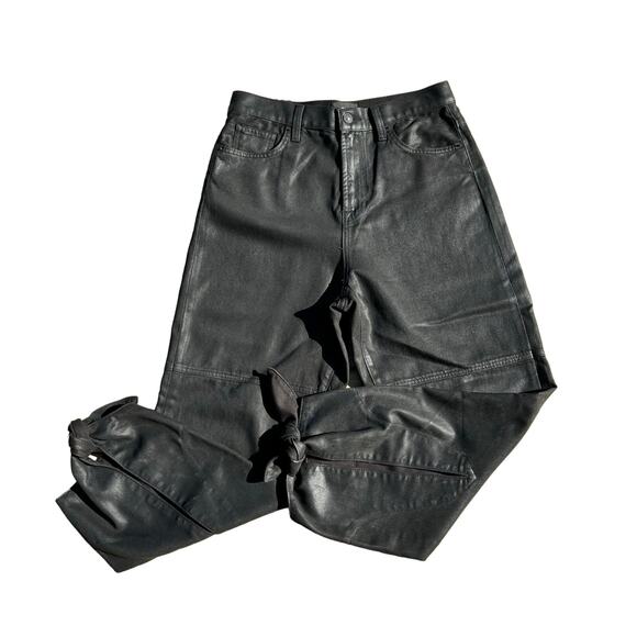 7 For All Mankind Bow Tie Balloon Cropped Pants Black High Waist 30 - Picture 2 of 12